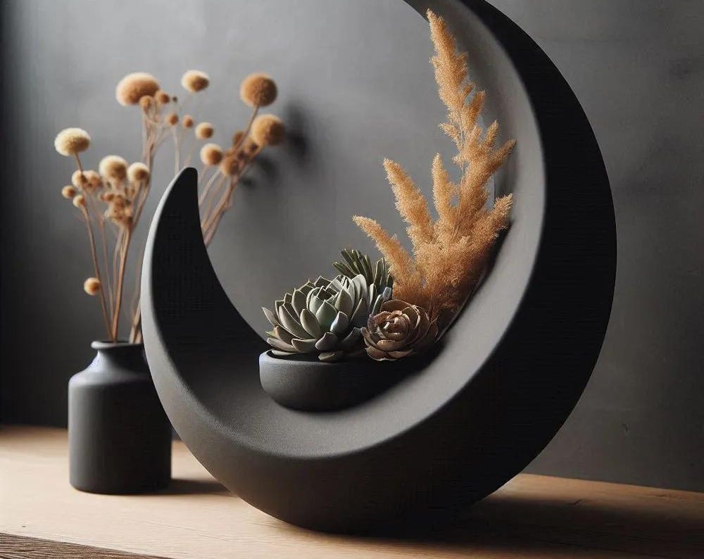 Designer Crescent Decorative Object