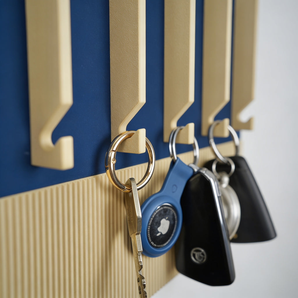 PIANIS Minimalist Wall Key Holder – 3D Printed Wall-Mounted Key Rack, Modern Entryway Organizer for Keys & Small Accessories