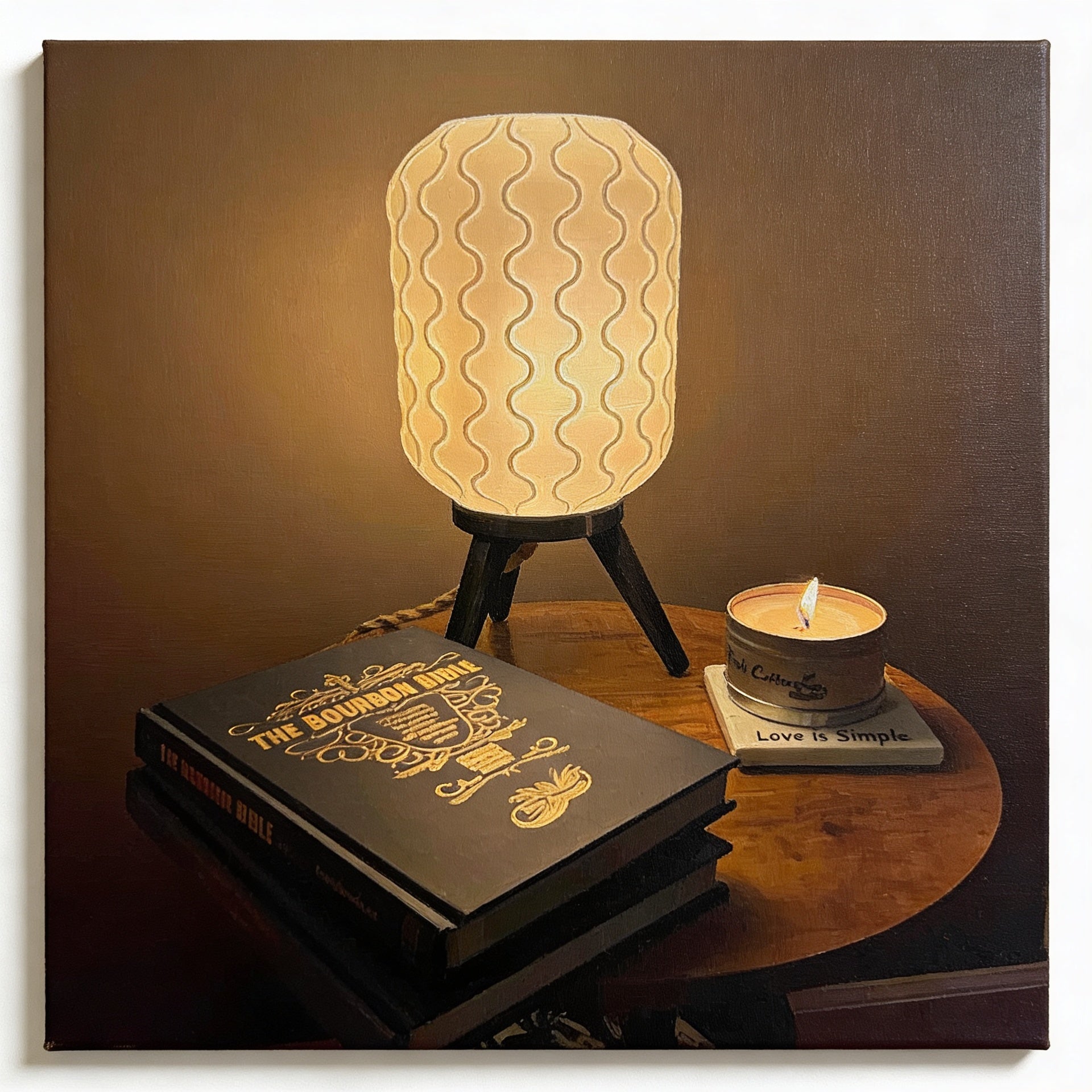 Mid-Century Modern Tripod Lamp | Sculptural Table Light With Wavy Shade for Desk, Nightstand & Living Room