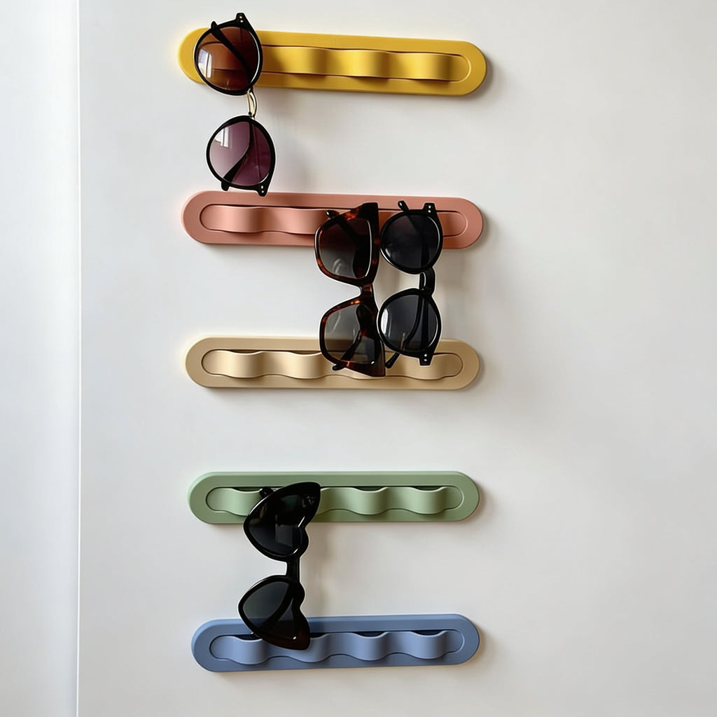 Minimalist Wall Sunglasses Holder – Holds 4 Pairs | Stylish & Functional Eyewear Rack