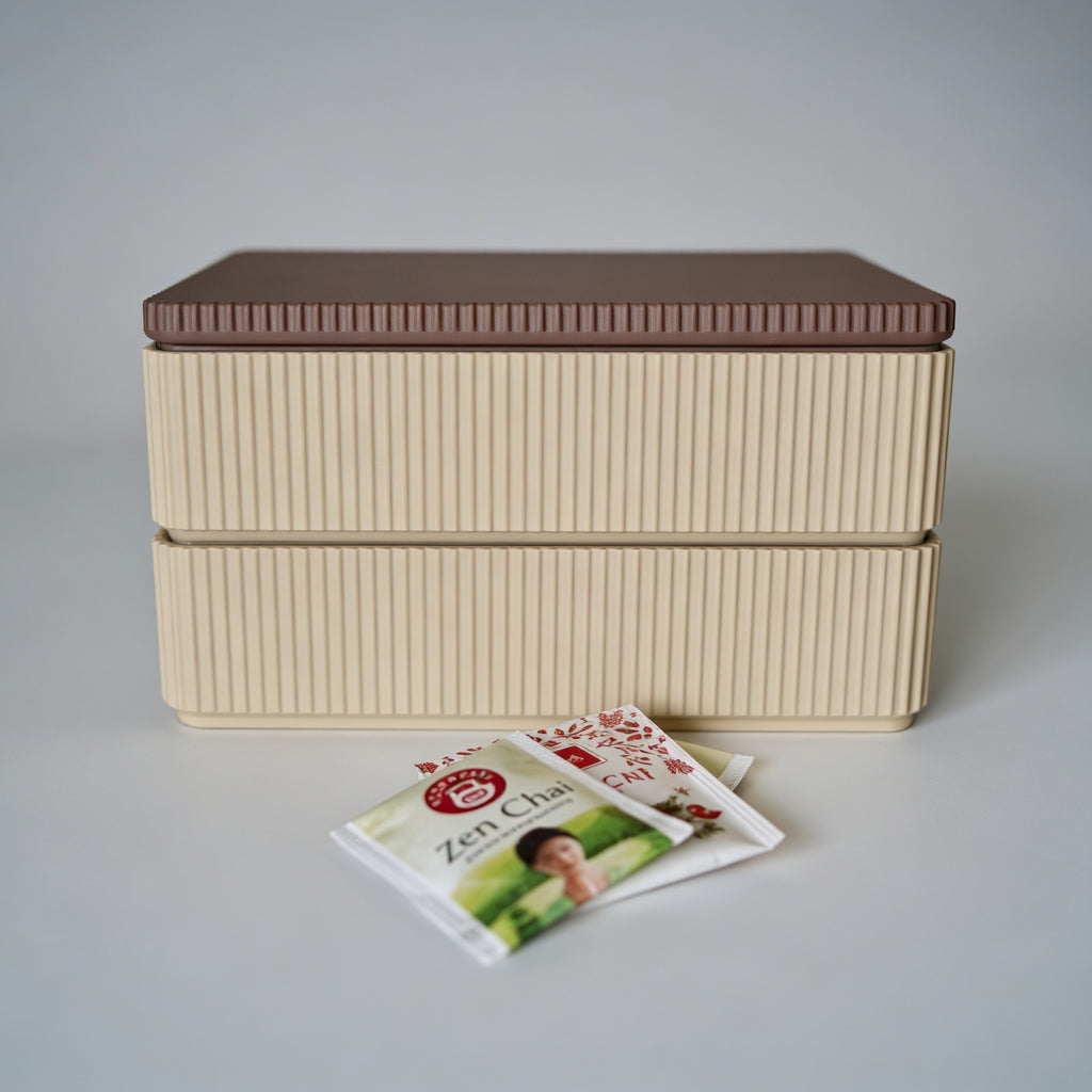 TEAGRID Tea Organizer – Modern Tea Box With Grid Insert | Stackable Tea Bag Storage for Kitchen, Office & Guests